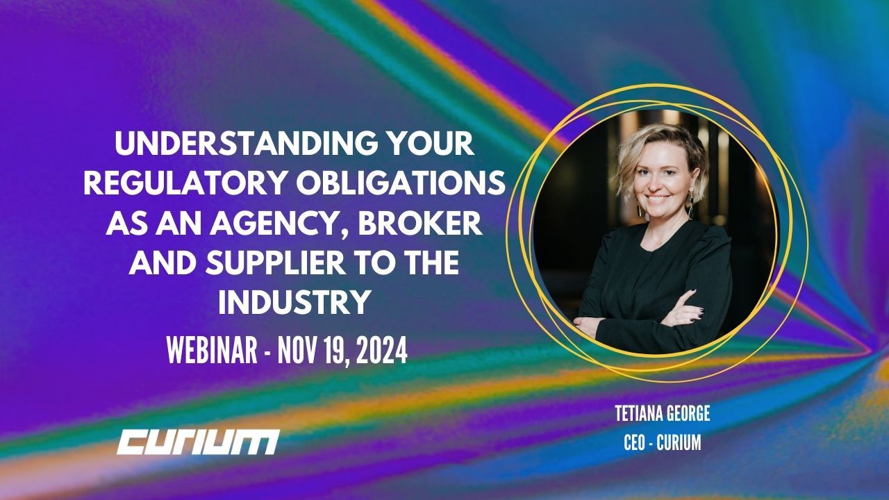 Webinar banner for understanding regulatory obligations for agencies and brokers